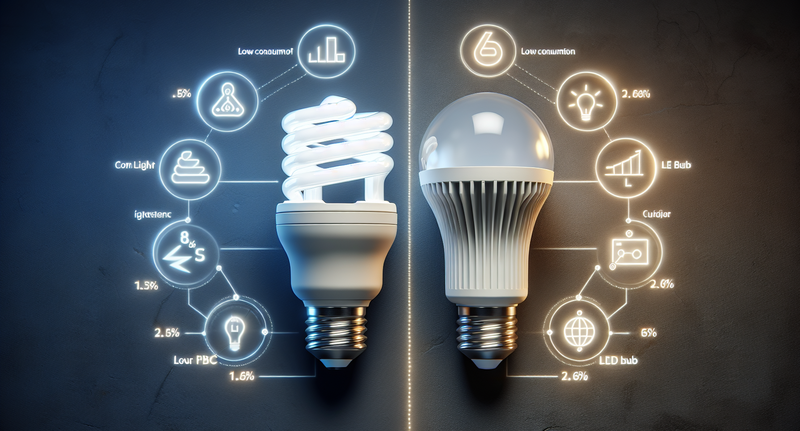 Comparativa entre bombillas fluocompactas y LED de bajo consumo para elegir la mejor opción para tu hogar.
