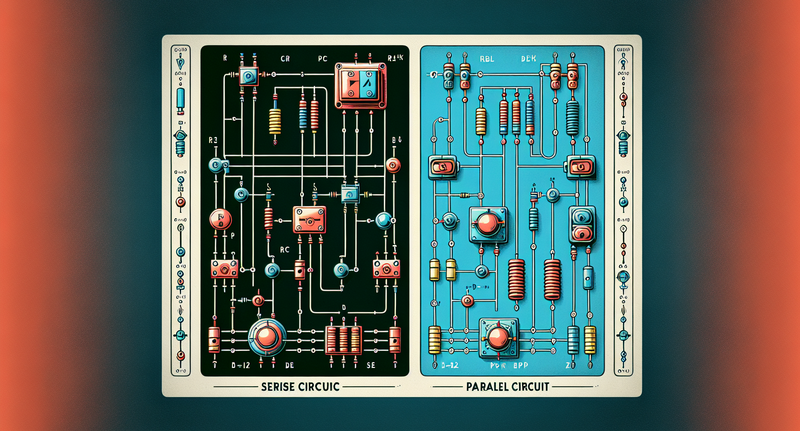 Comparación visual entre circuitos eléctricos en serie y en paralelo