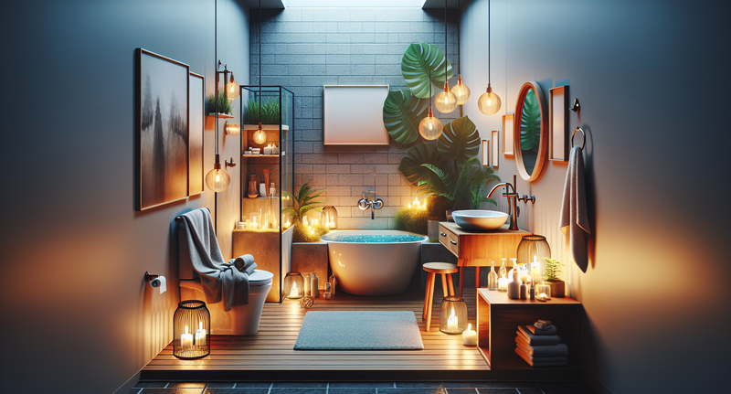 Transforma tu baño pequeño en un oasis de estilo con ideas creativas de iluminación y decoración.