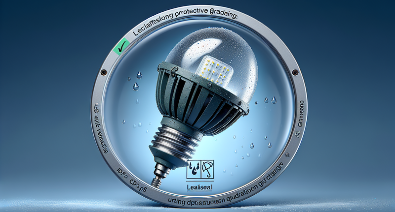 Imagen de lámpara de iluminación exterior con clasificación IP para grado de protección.