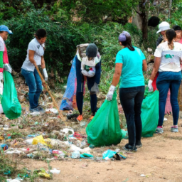 Personas participando en una limpieza comunitaria para proteger el medio ambiente a nivel local y global