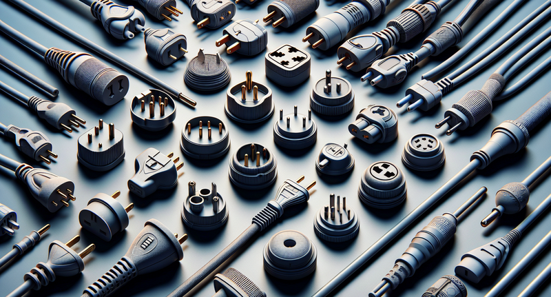 Comparación visual de diferentes tipos de clavijas eléctricas utilizadas alrededor del mundo.