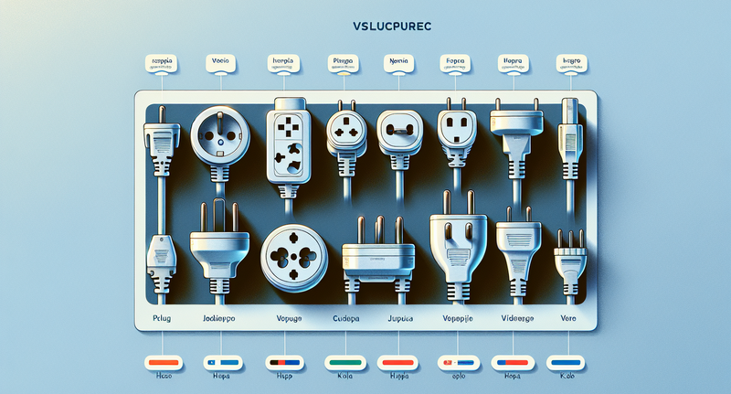 Comparación visual de diferentes tipos de clavijas eléctricas utilizadas en distintos países