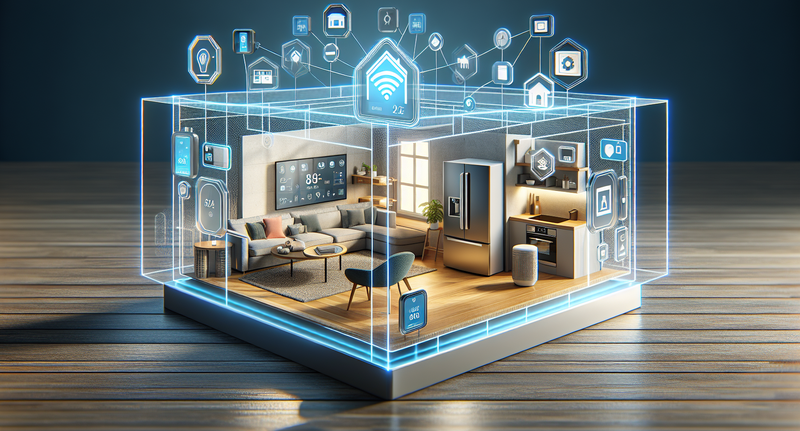 'Imagen ilustrativa de dispositivos conectados mediante la tecnología Zigbee en una red PAN, mostrando comunicación inalámbrica eficiente y segura.'